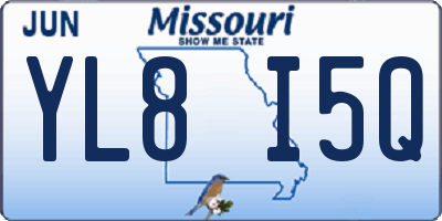 MO license plate YL8I5Q