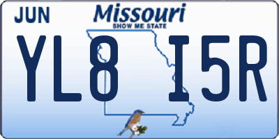 MO license plate YL8I5R