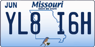 MO license plate YL8I6H