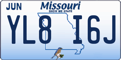 MO license plate YL8I6J
