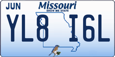 MO license plate YL8I6L