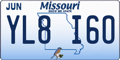 MO license plate YL8I6O