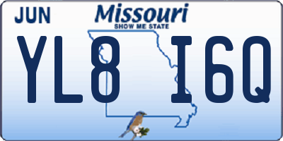 MO license plate YL8I6Q