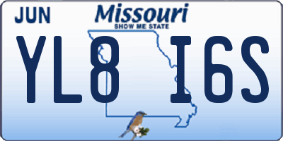 MO license plate YL8I6S