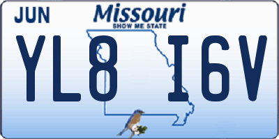MO license plate YL8I6V