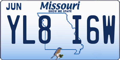 MO license plate YL8I6W