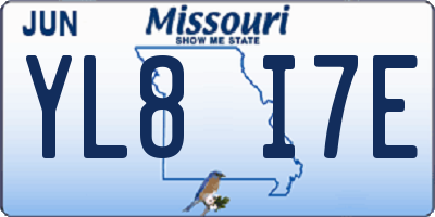 MO license plate YL8I7E