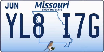 MO license plate YL8I7G