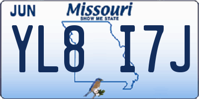 MO license plate YL8I7J