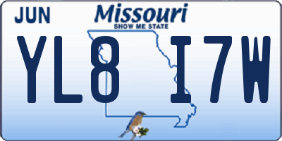 MO license plate YL8I7W