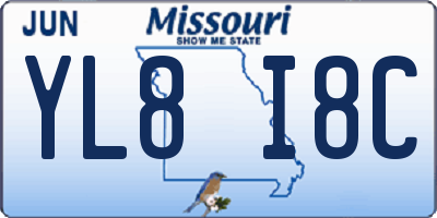 MO license plate YL8I8C