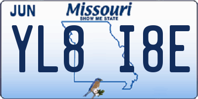 MO license plate YL8I8E