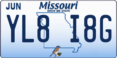 MO license plate YL8I8G