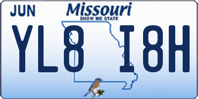 MO license plate YL8I8H