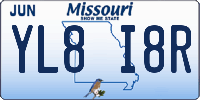 MO license plate YL8I8R