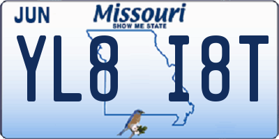 MO license plate YL8I8T