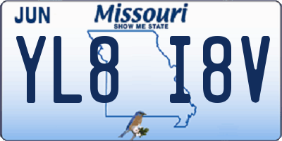 MO license plate YL8I8V