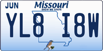 MO license plate YL8I8W