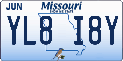MO license plate YL8I8Y