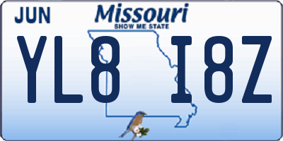 MO license plate YL8I8Z