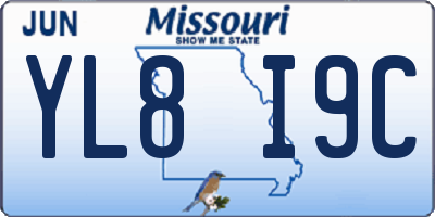 MO license plate YL8I9C