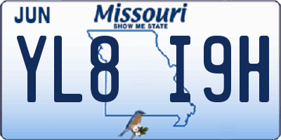 MO license plate YL8I9H