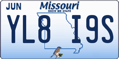 MO license plate YL8I9S