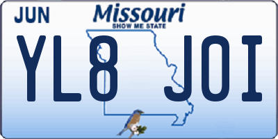 MO license plate YL8J0I