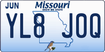 MO license plate YL8J0Q
