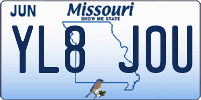MO license plate YL8J0U
