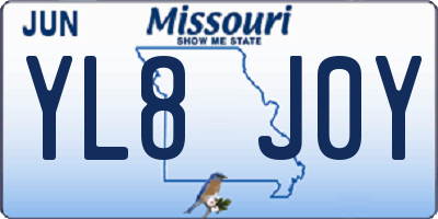 MO license plate YL8J0Y