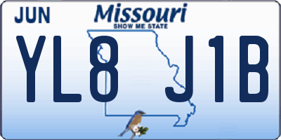 MO license plate YL8J1B