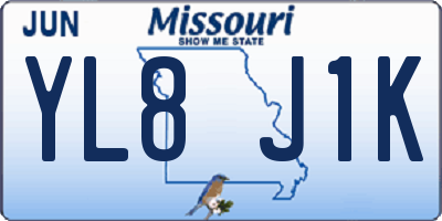 MO license plate YL8J1K