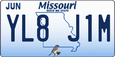 MO license plate YL8J1M