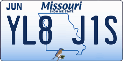 MO license plate YL8J1S