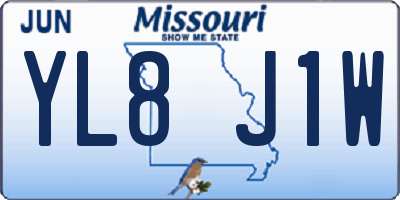 MO license plate YL8J1W
