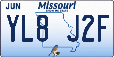 MO license plate YL8J2F