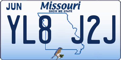 MO license plate YL8J2J
