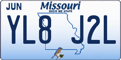MO license plate YL8J2L