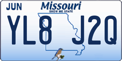 MO license plate YL8J2Q
