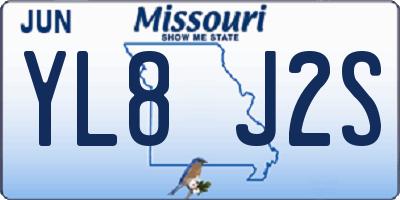 MO license plate YL8J2S