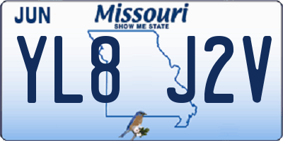 MO license plate YL8J2V
