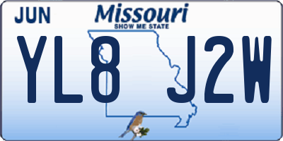 MO license plate YL8J2W