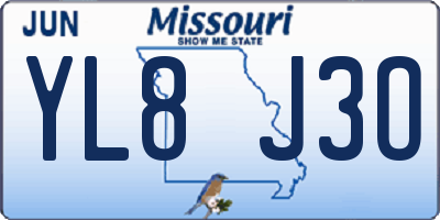 MO license plate YL8J3O