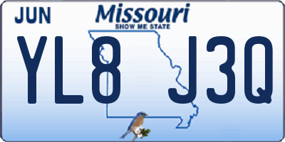 MO license plate YL8J3Q