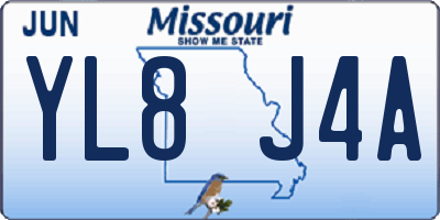 MO license plate YL8J4A
