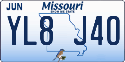 MO license plate YL8J4O