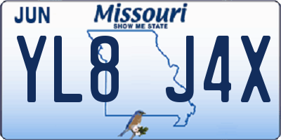 MO license plate YL8J4X