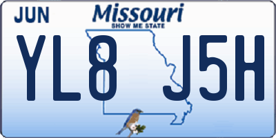 MO license plate YL8J5H