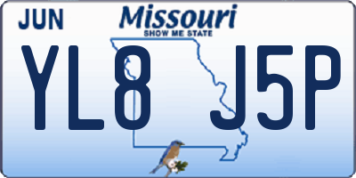 MO license plate YL8J5P